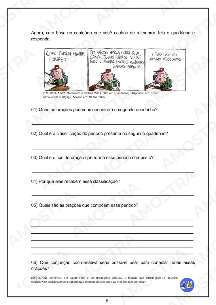 Atividades de Gramática 6º ao 9º Ano - Imagem 5