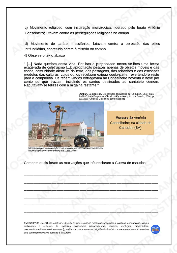 Atividades de História Ensino Médio - Imagem 7