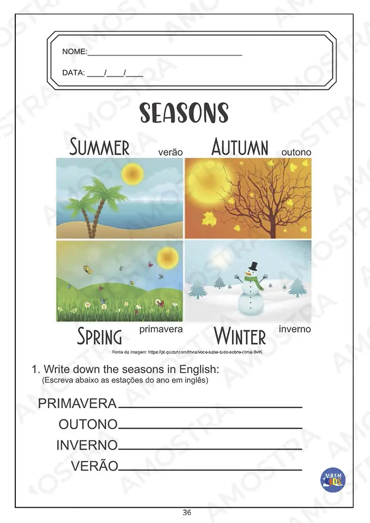 Atividades de Inglês para Fundamental 1 Vol 1 - Imagem 4