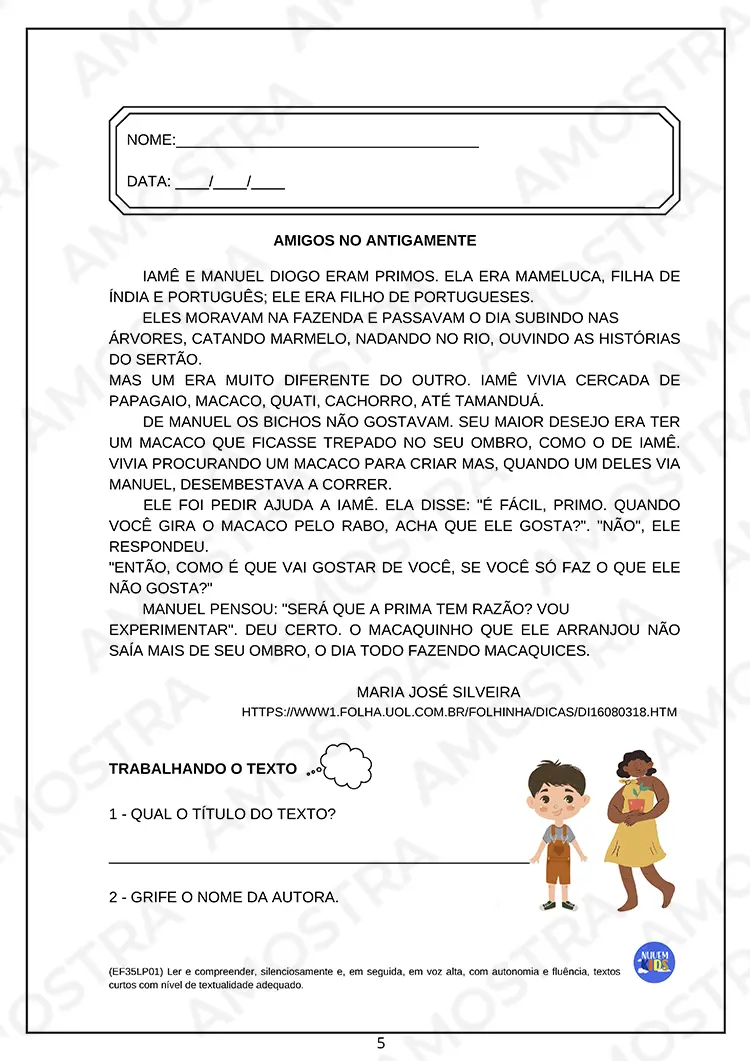 Atividades de Interpretação Textual para Fundamental 1 - Imagem 4