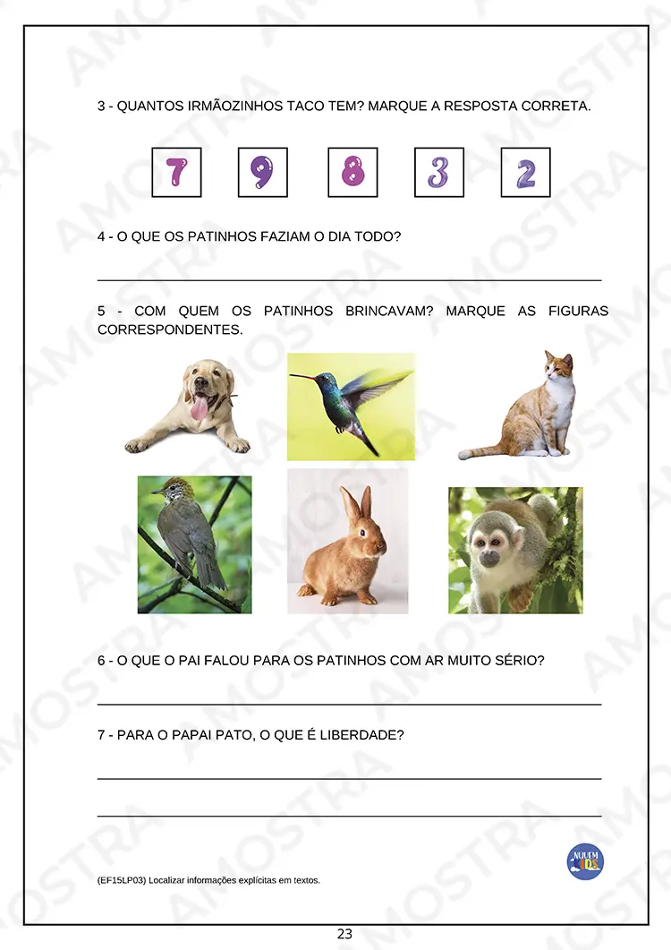 Atividades de Interpretação Textual para Fundamental 1 - Imagem 7