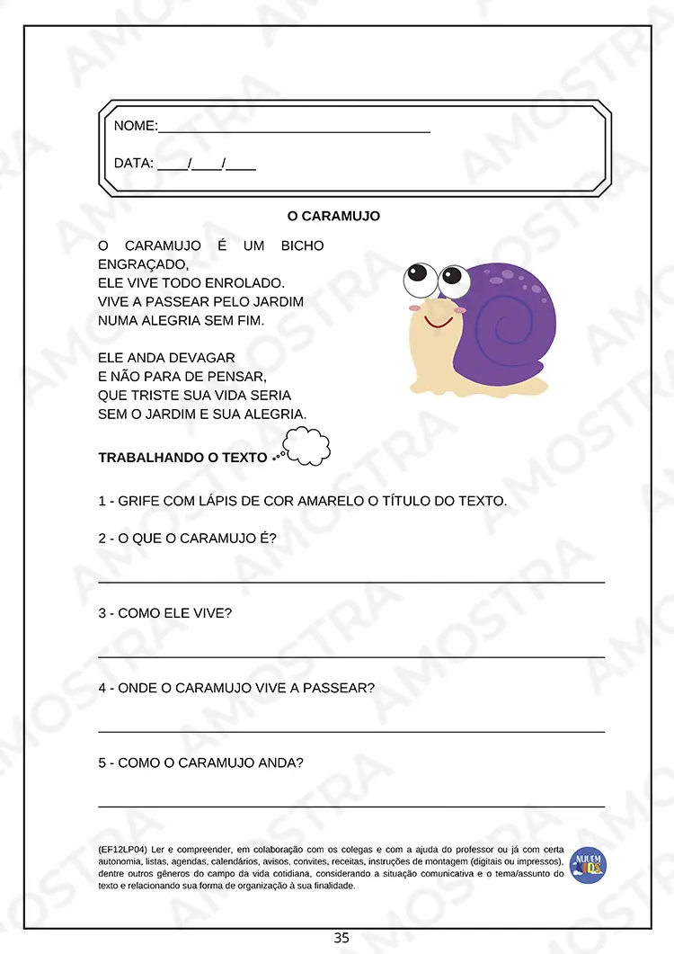 Atividades de Interpretação Textual para Fundamental 1 - Imagem 8