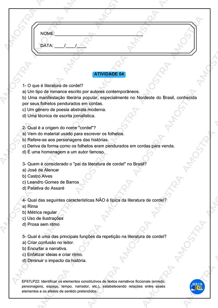 Literatura de Cordel 6º ao 9º Ano - Imagem 5