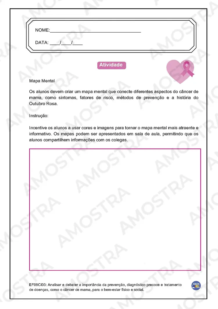 Brinde Atividades Outubro Rosa para Fundamental 2 - Imagem 4