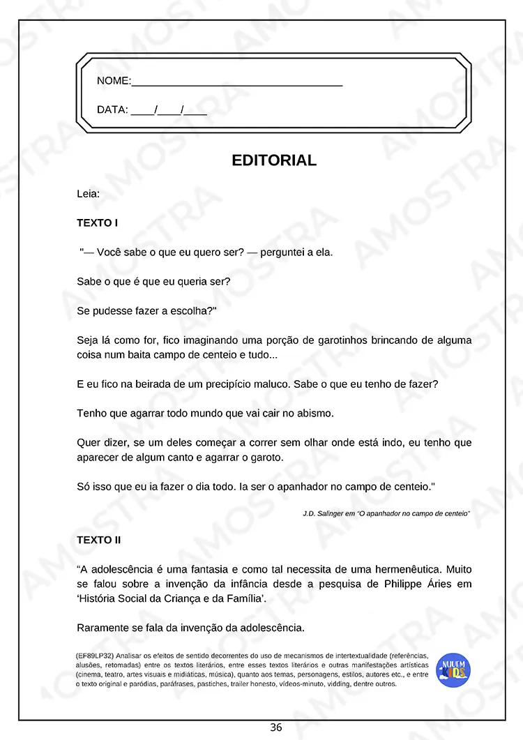 Atividades para Produção Textual 6º ao 9º Ano - Imagem 3