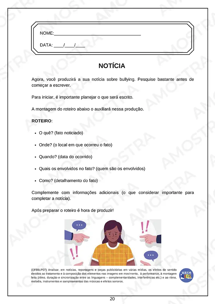 Atividades para Produção Textual 6º ao 9º Ano - Imagem 4