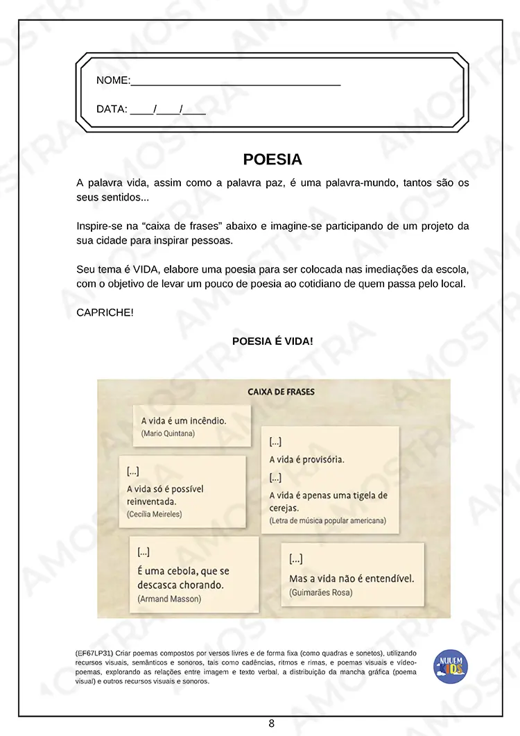 Atividades para Produção Textual 6º ao 9º Ano - Imagem 7
