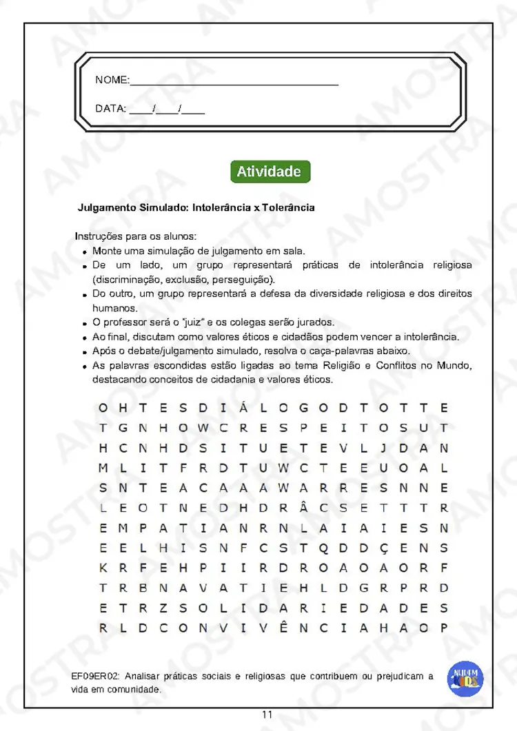 Atividades de Projeto Sociocultural para Fundamental 2 - Imagem 3