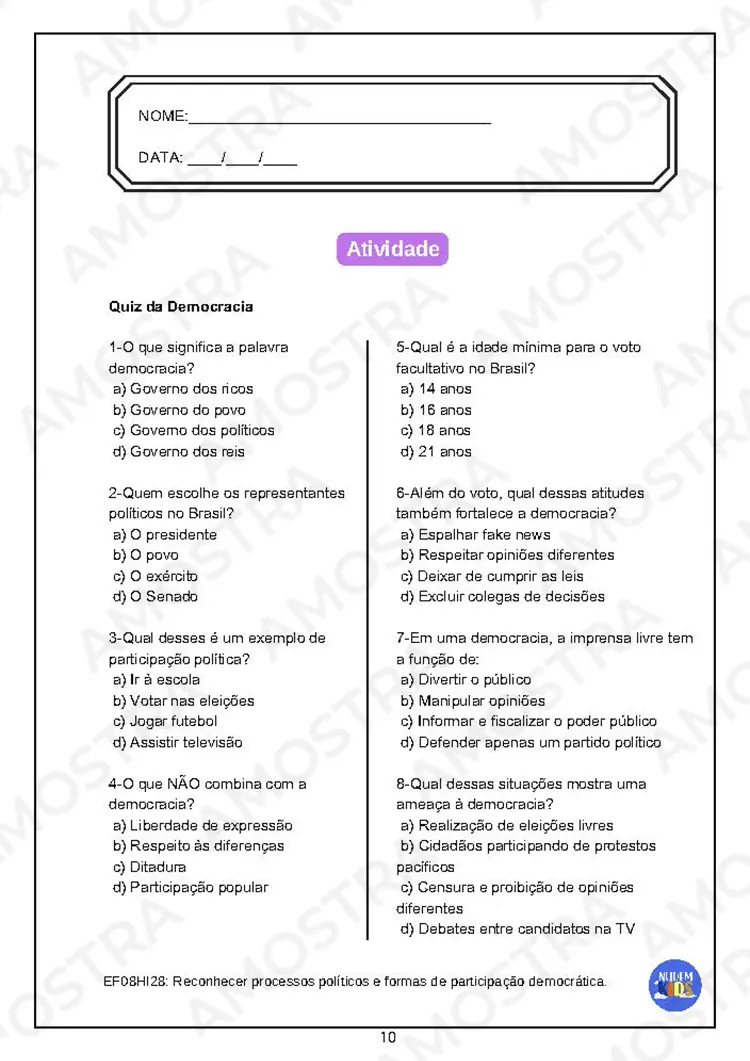 Atividades de Projeto Sociocultural para Fundamental 2 - Imagem 4