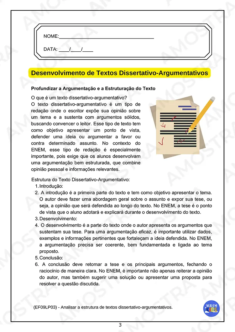 Atividades de Redação 6º ao 9º ano - Imagem 3