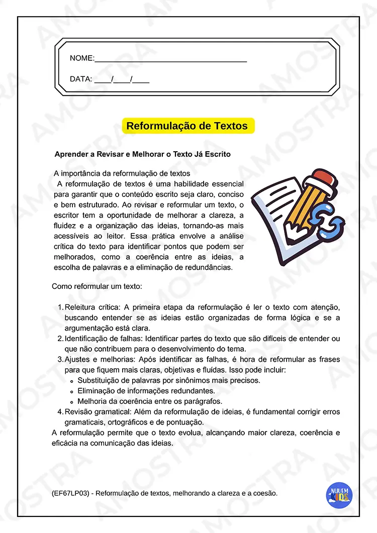 Atividades de Redação 6º ao 9º ano - Imagem 5