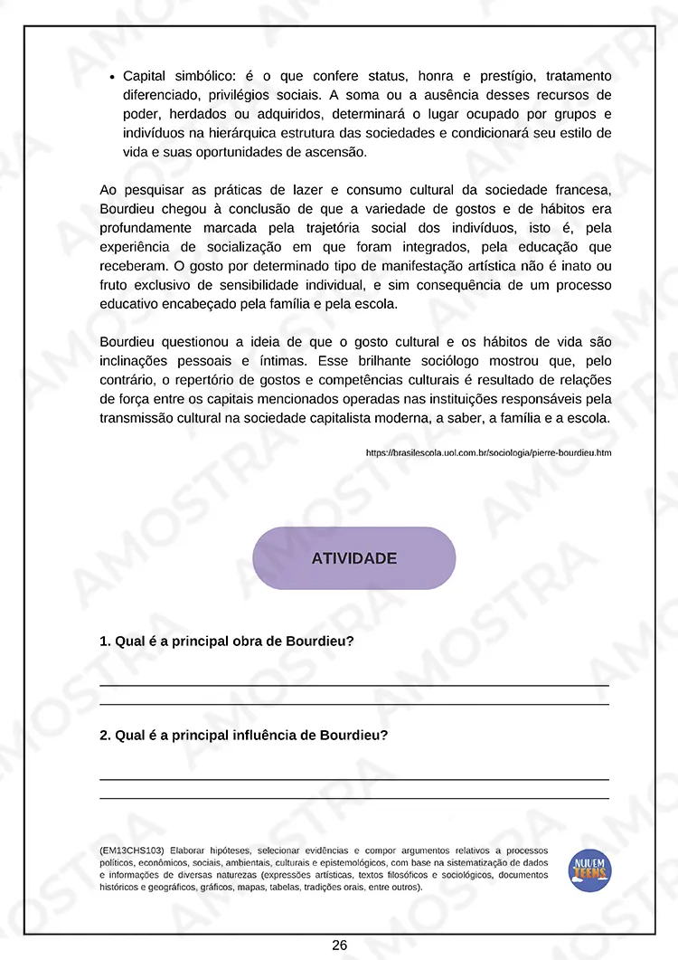 Atividades de Sociologia Ensino Médio - Imagem 4