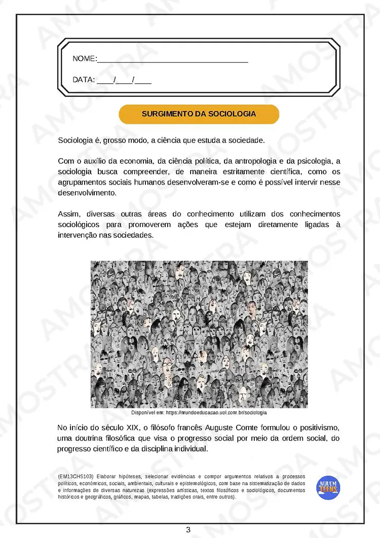 Atividades de Sociologia Ensino Médio - Imagem 3