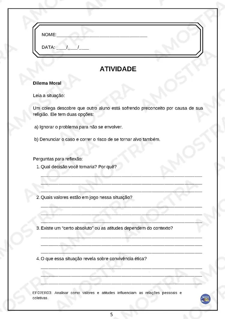 Valores e Atitudes Ensino Religioso Fundamental 2 - Imagem 3