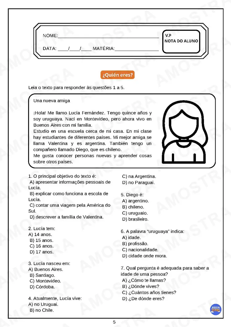 Avaliações de Espanhol Ensino Médio - Imagem 4