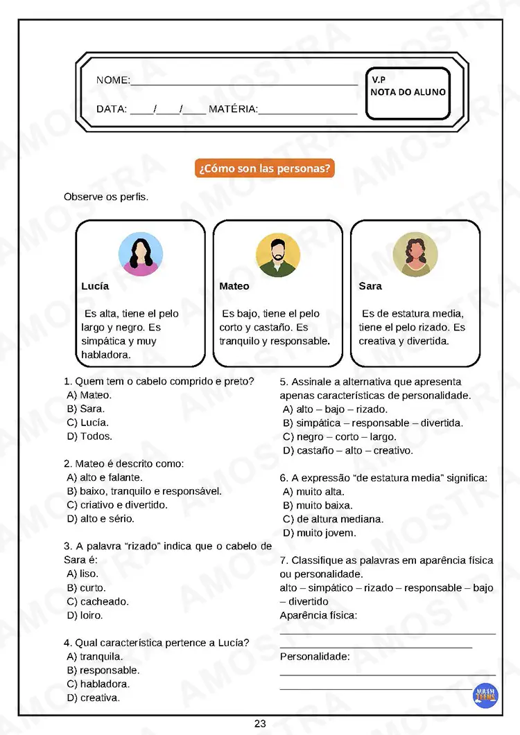 Avaliações de Espanhol Ensino Médio - Imagem 5