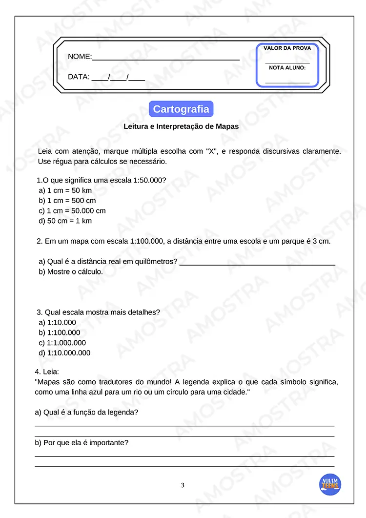 Avaliações de Geografia Ensino Médio - Imagem 3