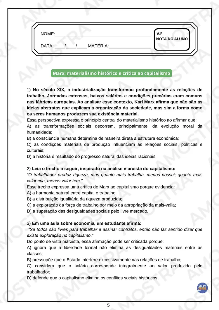 Avaliações de Filosofia Ensino Médio - Imagem 2