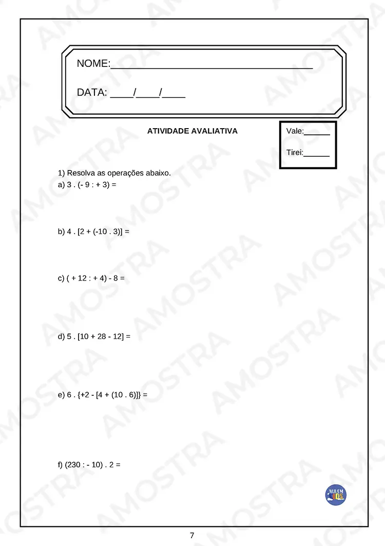 Avaliações de Matemática 6º ao 9º Ano - Imagem 6