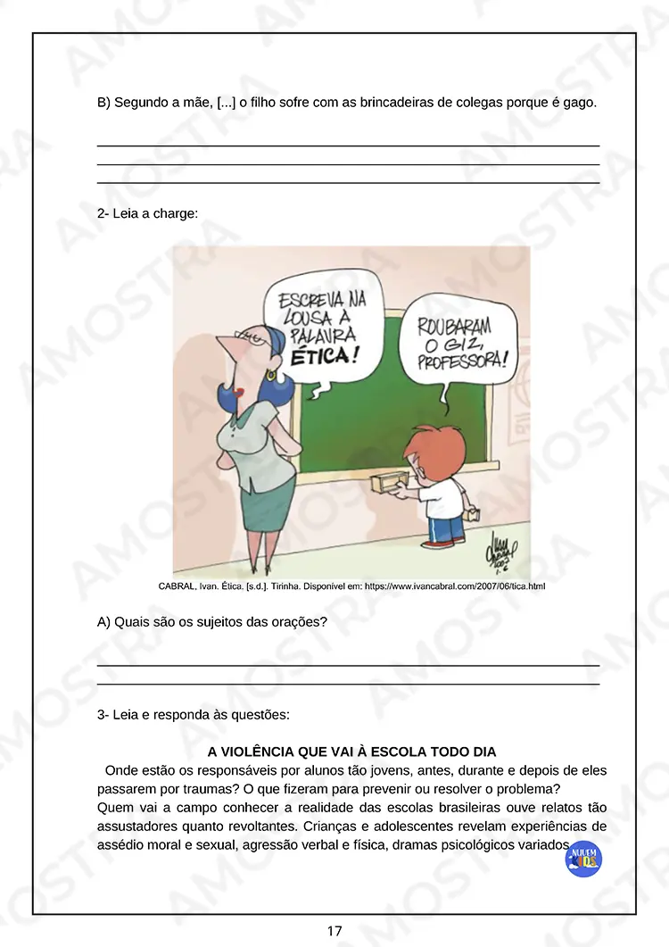 Avaliações de Português 6º ao 9º Ano - Imagem 2