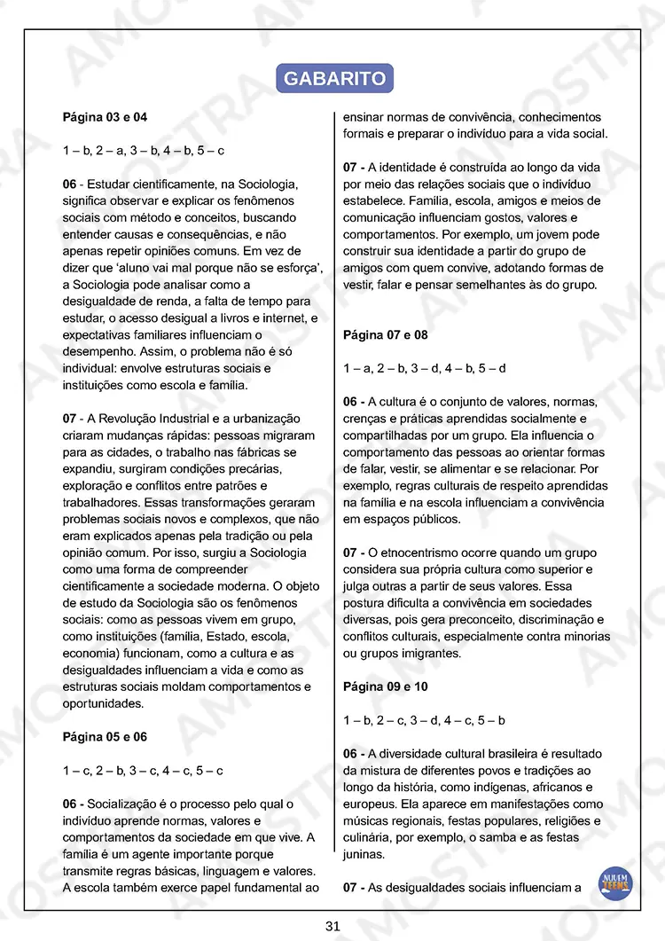 Avaliações de Sociologia Ensino Médio - Imagem 6