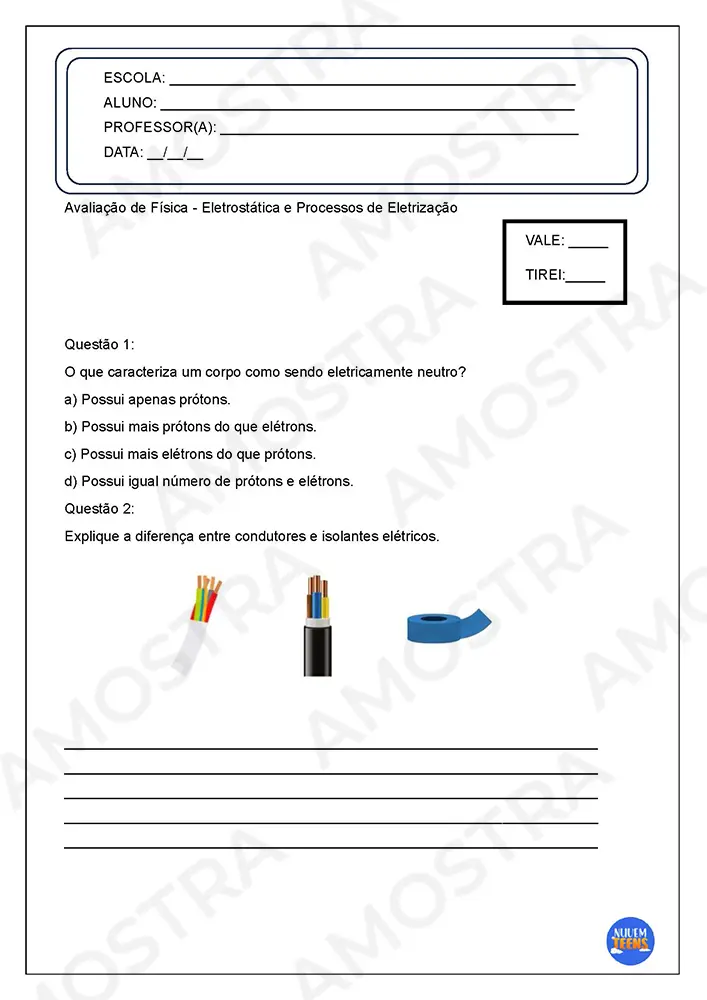 Avaliações de Física Ensino Médio - Imagem 3