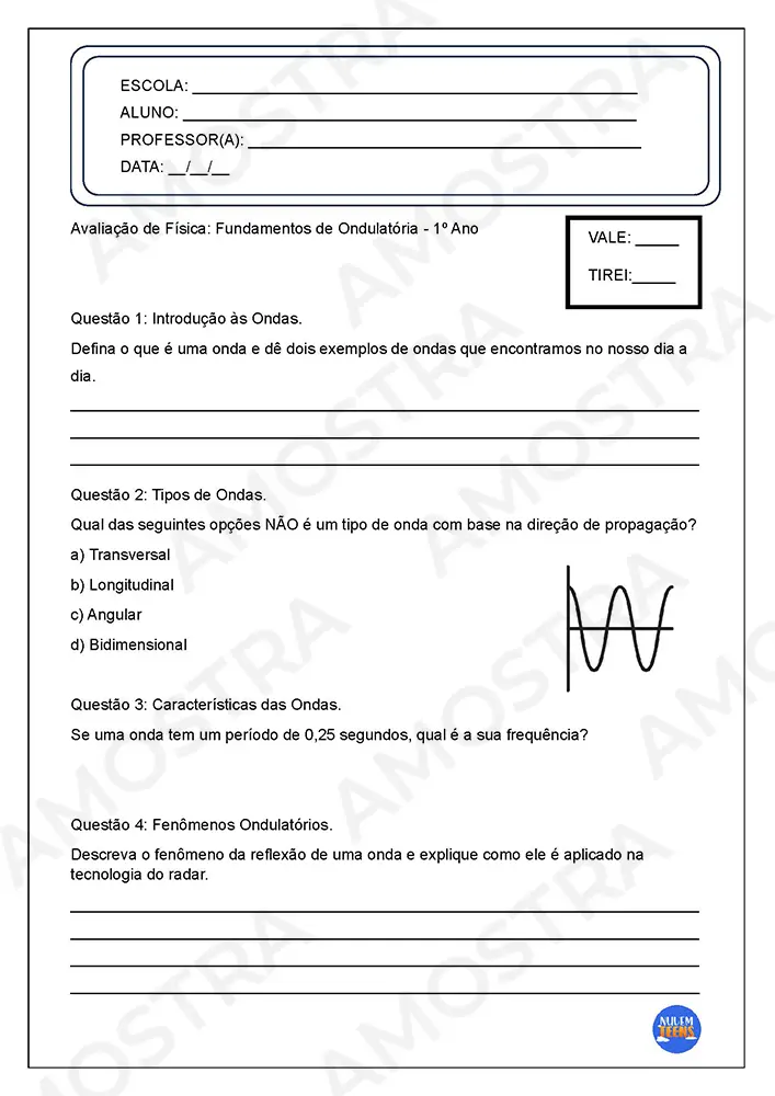 Avaliações de Física Ensino Médio - Imagem 4