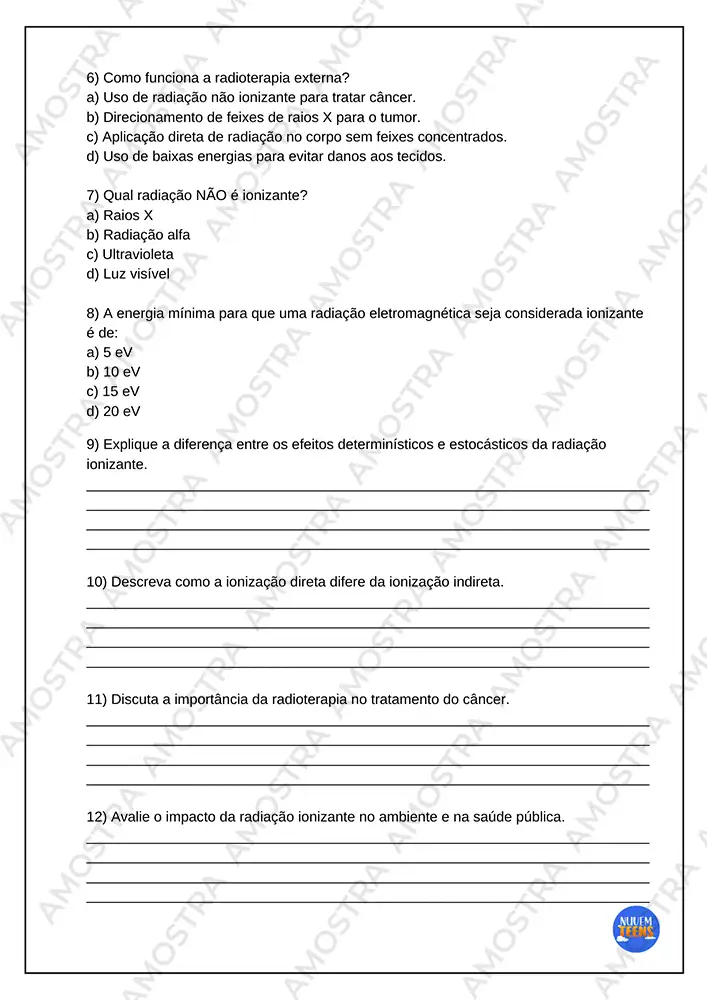 Avaliações de Biologia Ensino Médio - Imagem 4