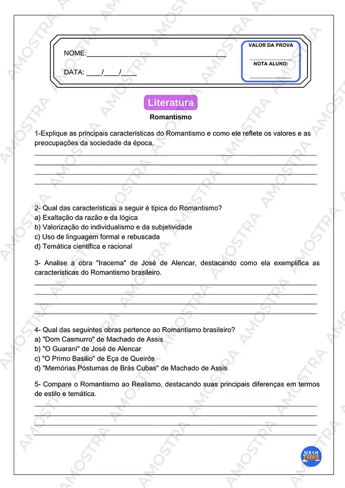 Avaliações de Português Ensino Médio - Imagem 4