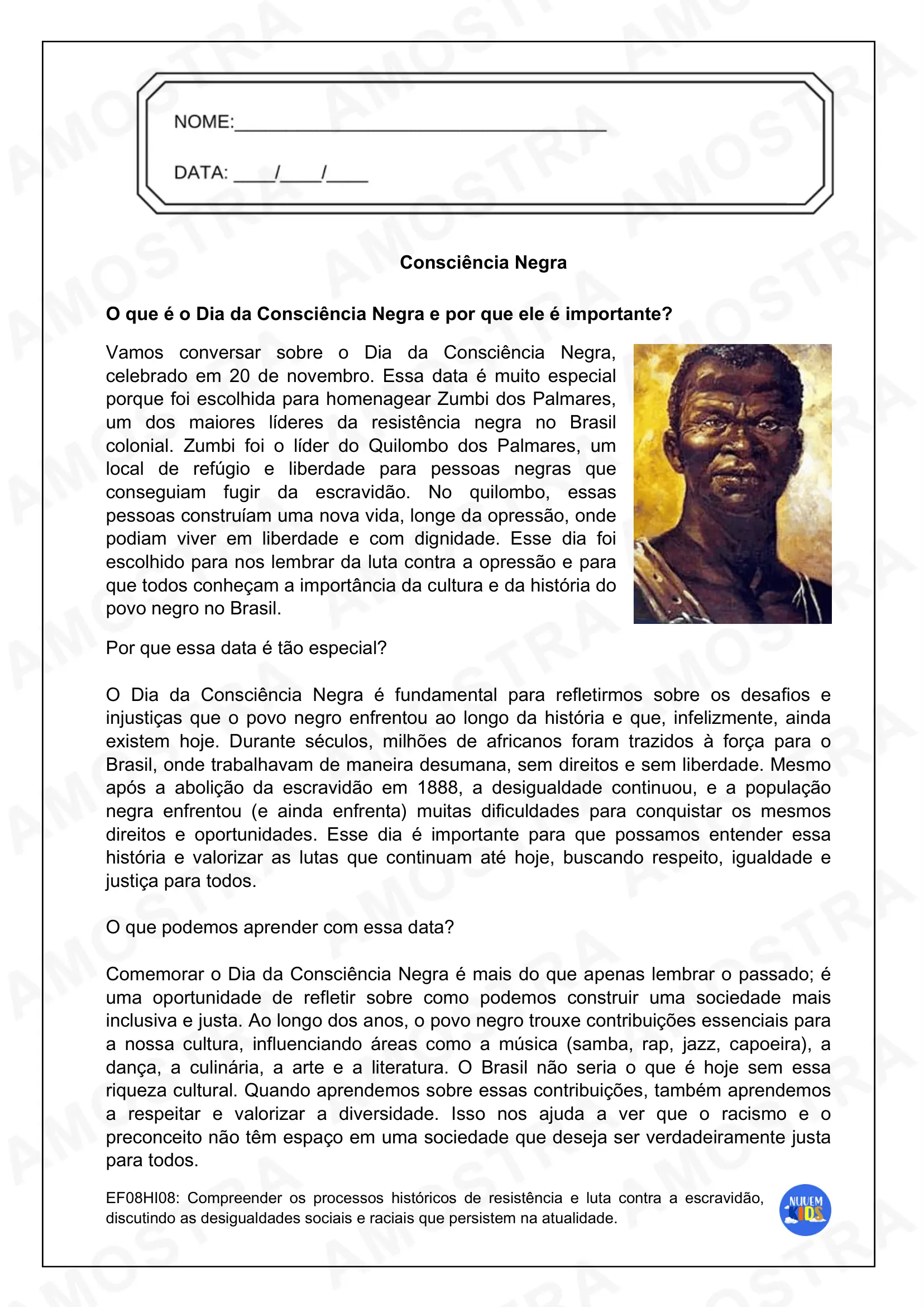 Brinde Atividades Consciência Negra - Imagem 1