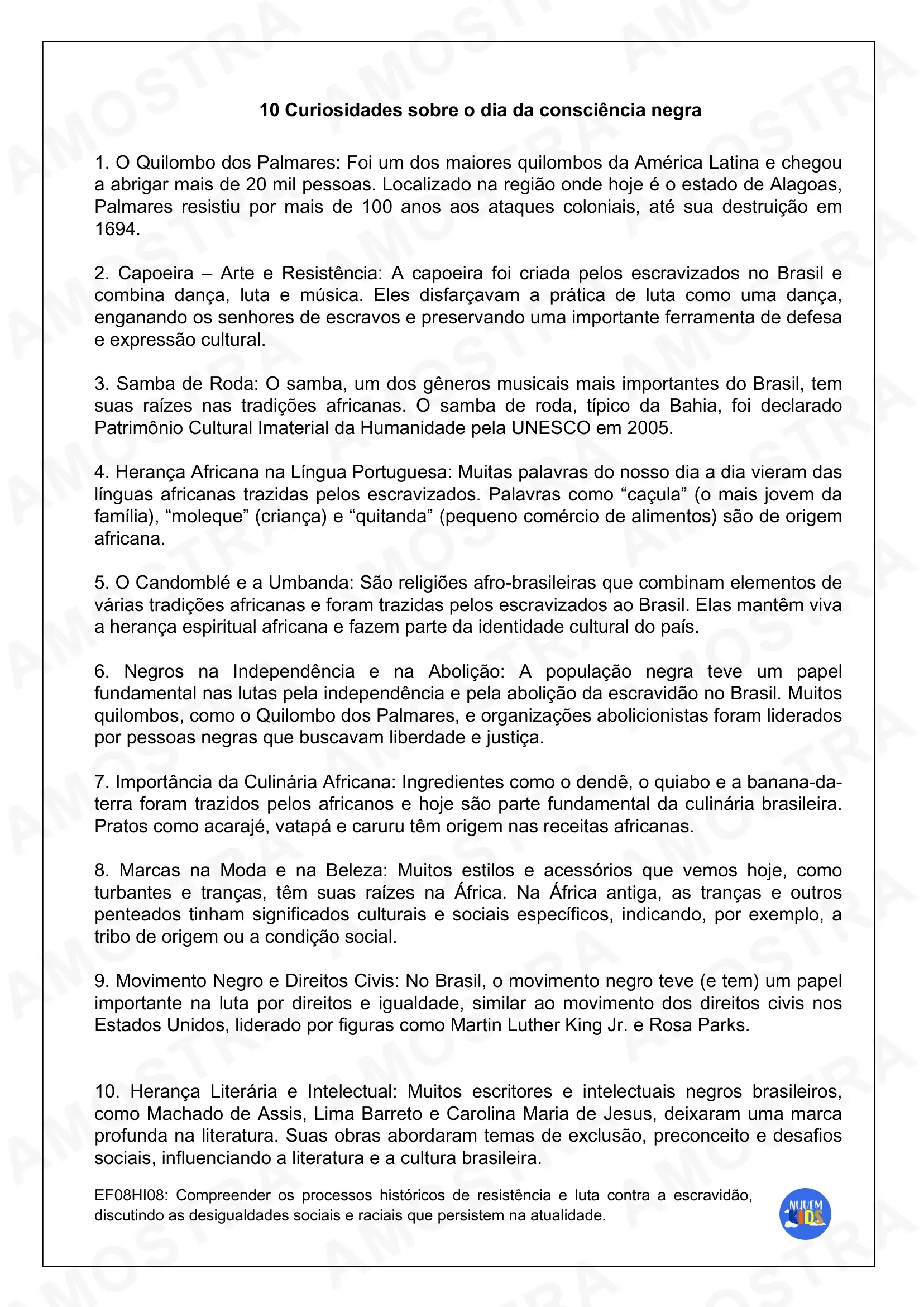 Brinde Atividades Consciência Negra - Imagem 2