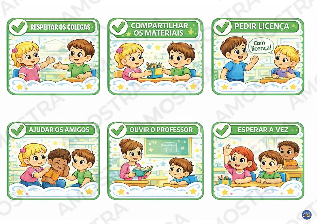 Cards Rotina Escolar Educação Infantil - Imagem 2