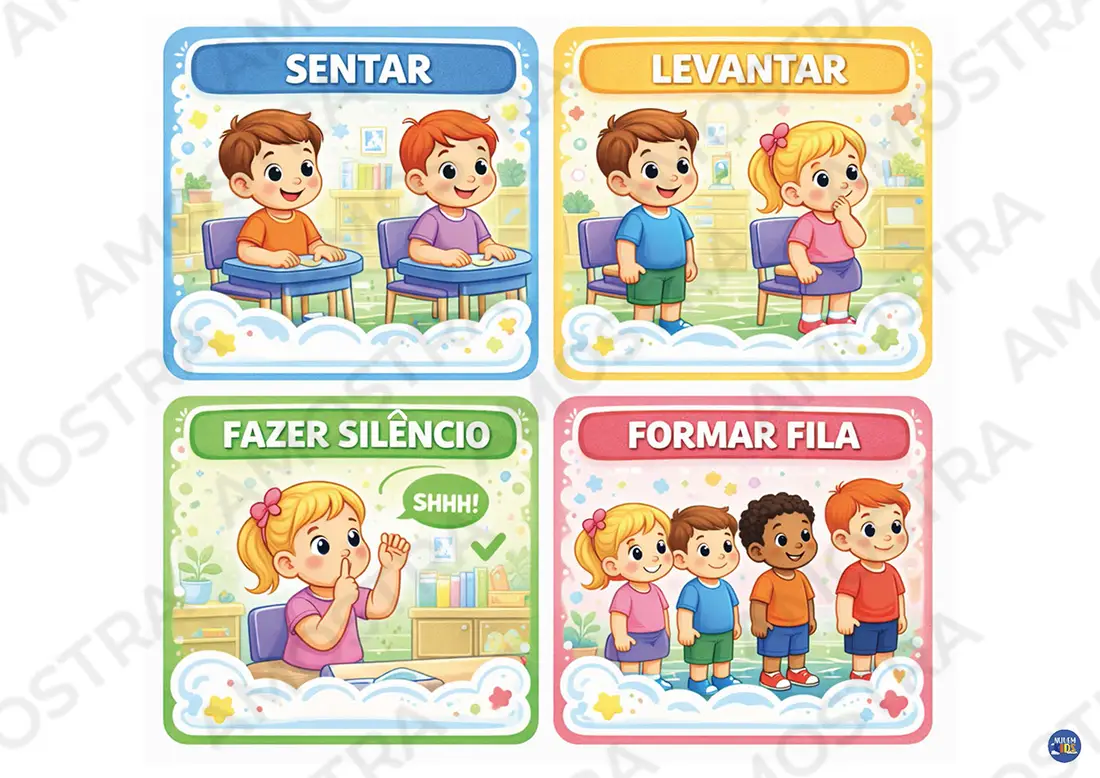 Cards Rotina Escolar Educação Infantil - Imagem 5