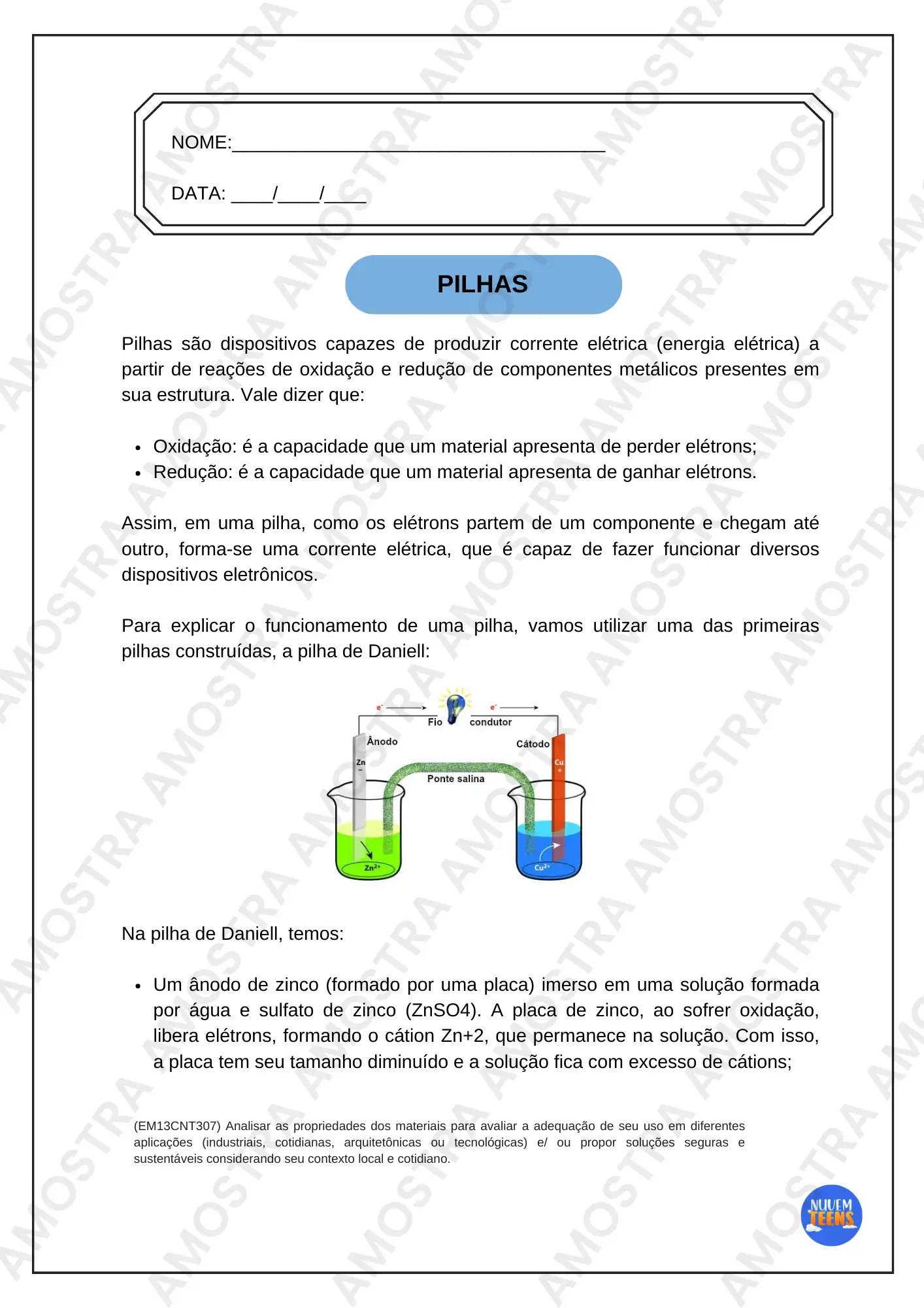 Atividades de Química Ensino Médio - Imagem 6