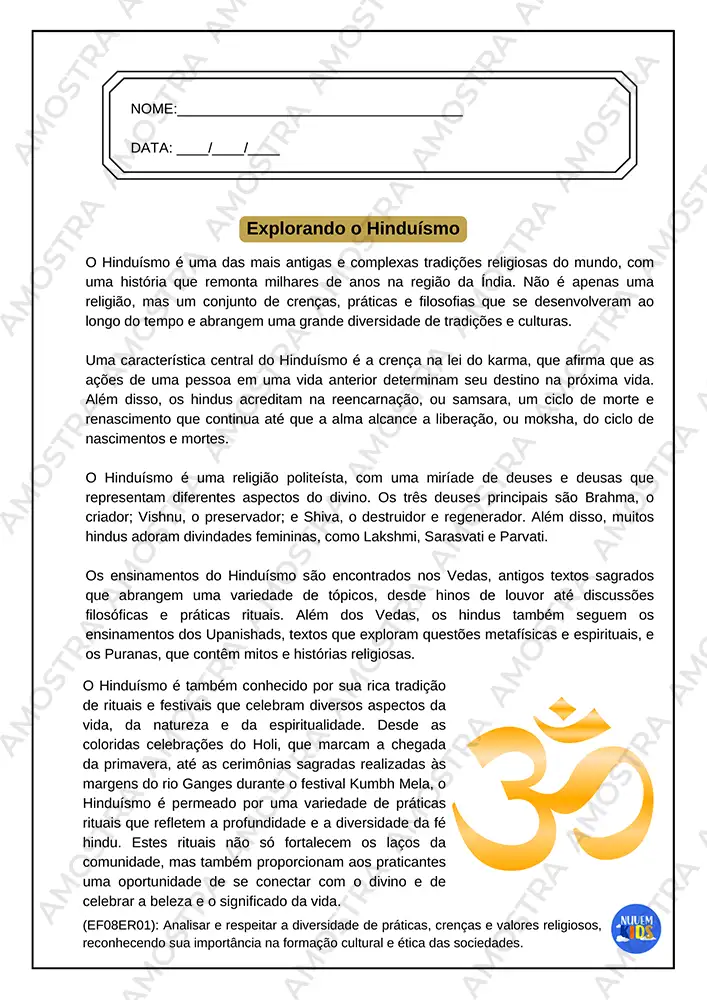 Atividades de Tradições Religiosas 6º ao 9º Ano - Imagem 4