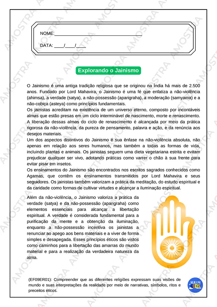 Atividades de Tradições Religiosas 6º ao 9º Ano - Imagem 5
