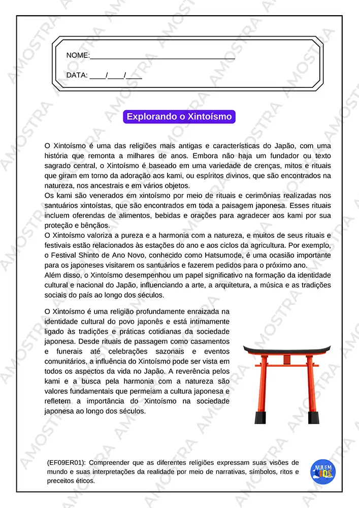 Atividades de Tradições Religiosas 6º ao 9º Ano - Imagem 7