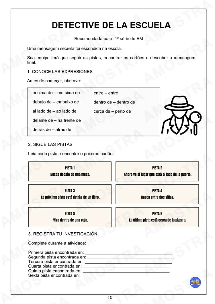 Atividades de Dinâmicas de Espanhol para Ensino Médio - Imagem 3