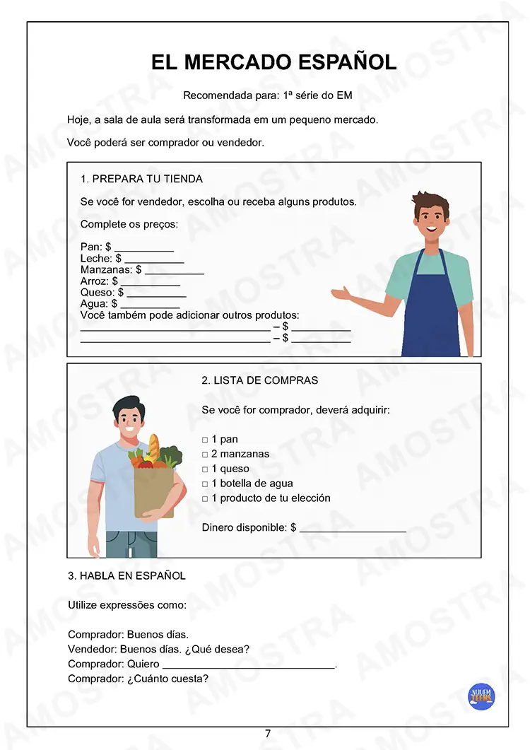 Atividades de Dinâmicas de Espanhol para Ensino Médio - Imagem 5