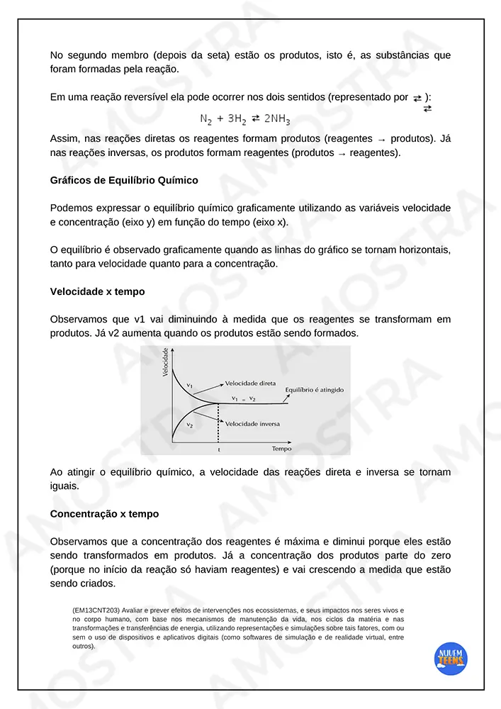 Atividades de Equilíbrio Químico Ensino Médio - Imagem 4