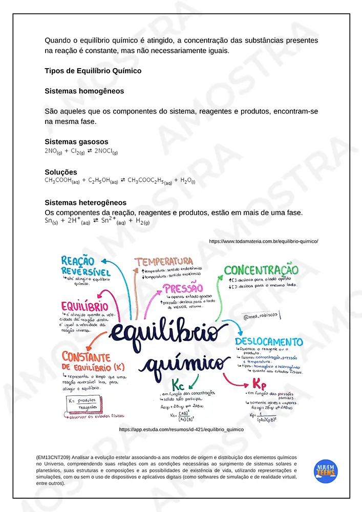 Atividades de Equilíbrio Químico Ensino Médio - Imagem 2