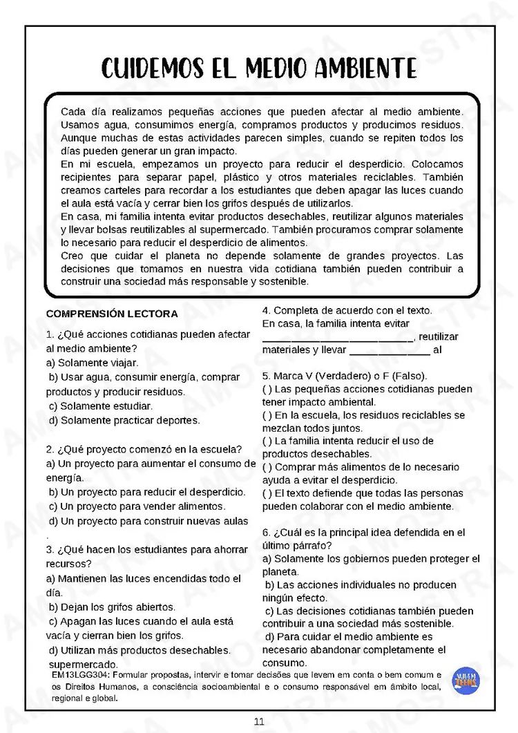 Fichas de Leitura Espanhol Ensino Médio - Imagem 3