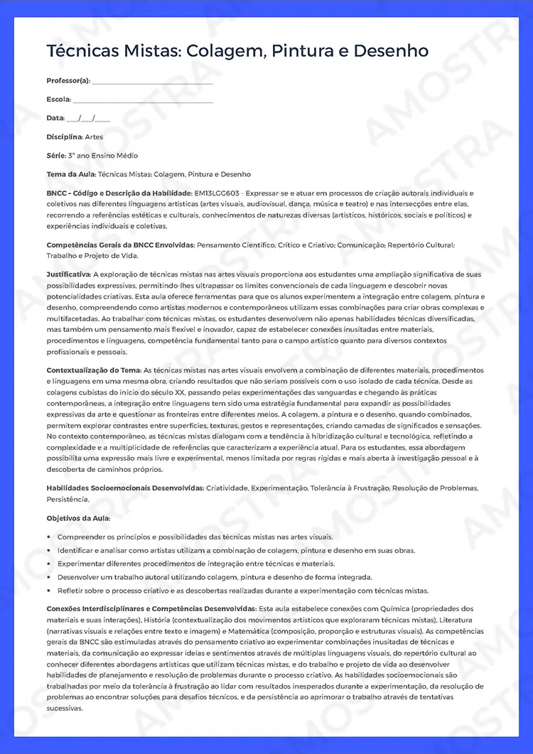 Planejamentos de Aula Arte 1ª a 3ª Série - Imagem 2