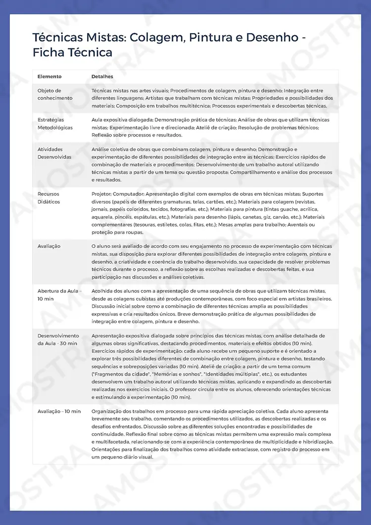 Planejamentos de Aula Arte 1ª a 3ª Série - Imagem 3