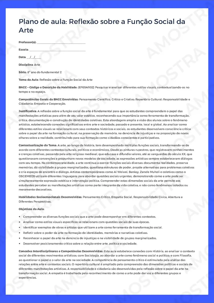 Planejamentos de Aula Arte 6º ao 9º Ano - Imagem 6