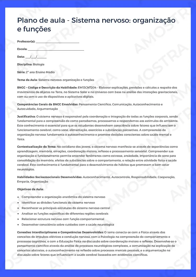 Planejamentos de Aula Biologia 1ª a 3ª Série - Imagem 4