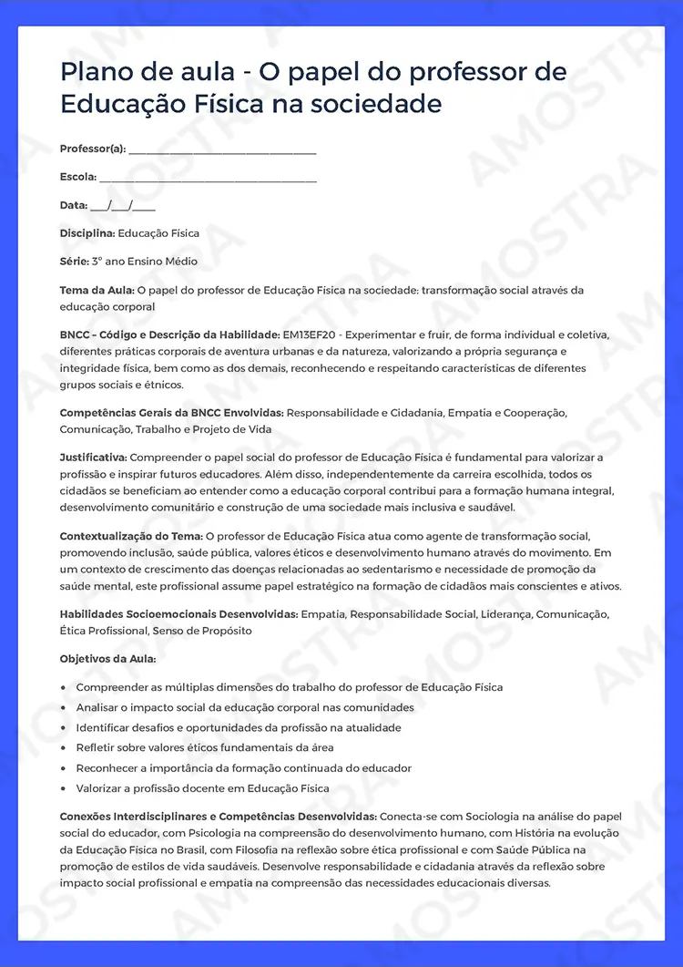 Planejamentos de Aula Educação Física 1ª a 3ª Série - Imagem 4