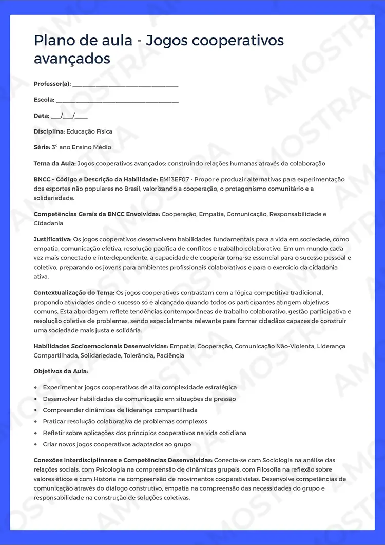 Planejamentos de Aula Educação Física 1ª a 3ª Série - Imagem 2