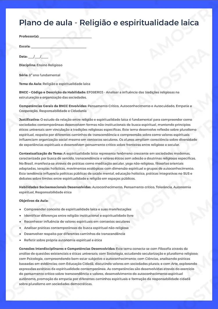 Planejamentos de Aula Ensino Religioso 6º ao 9º Ano - Imagem 2