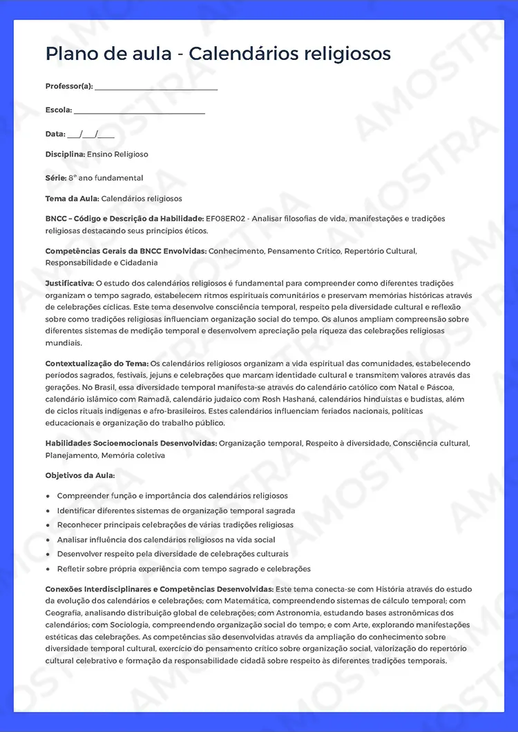 Planejamentos de Aula Ensino Religioso 6º ao 9º Ano - Imagem 7